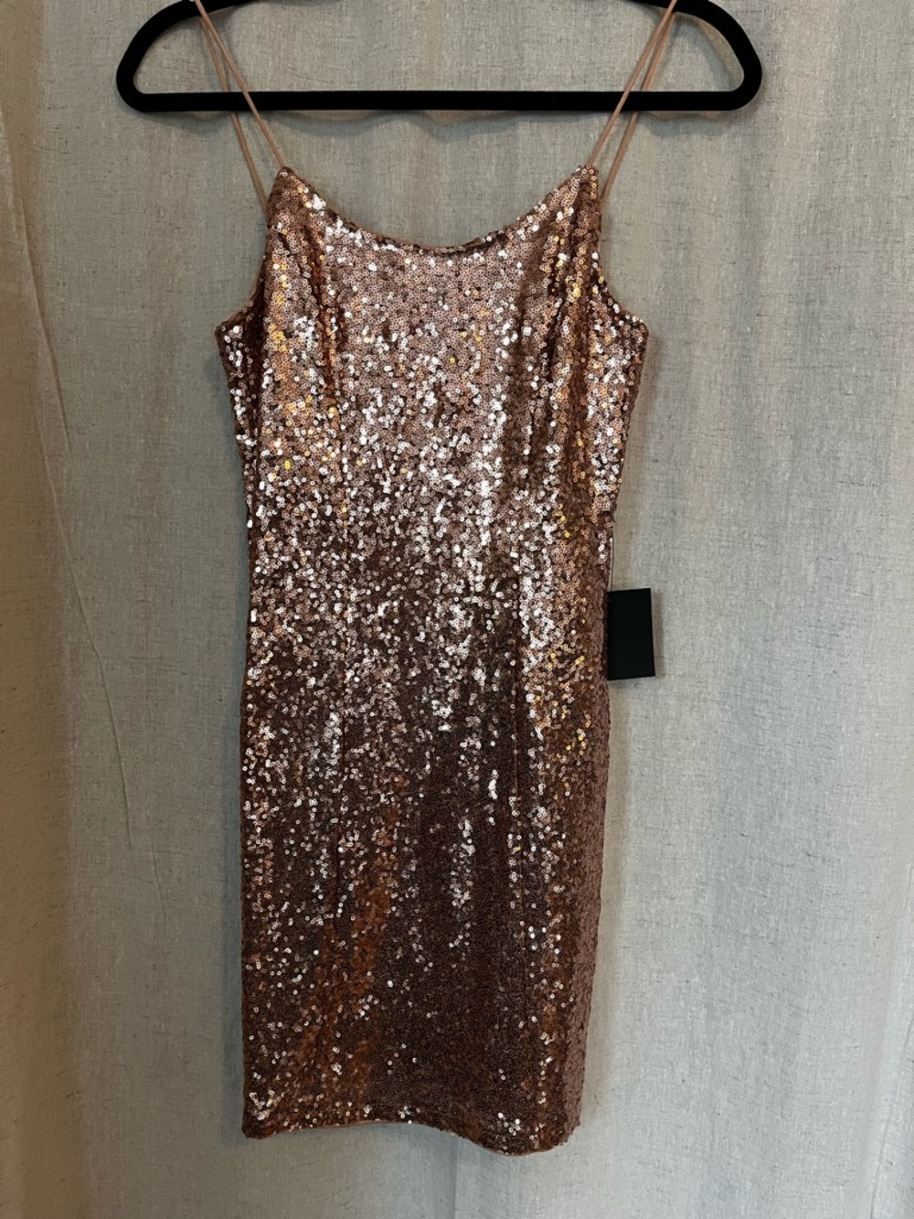 Lulu's Rose Gold Sequin Slip Mini Dress